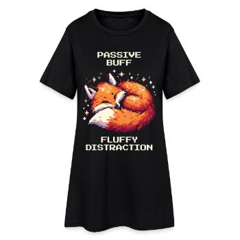 Passive Stärkung: flauschige Ablenkung | Fuchs - Robe T-shirt Femme - noir - Devant