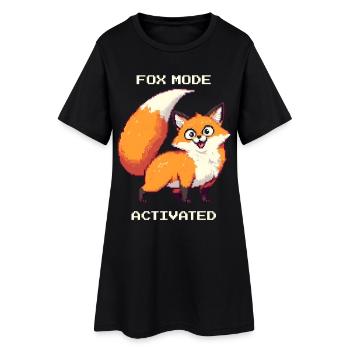 Mode renard activé | Humour de Derpy Fox - Robe T-shirt Femme - noir - Devant