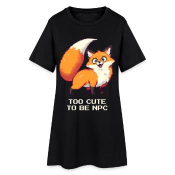Derpy Fuchs mit Main-Character-Energy - Frauen T-Shirt-Kleid - Schwarz - Vorne