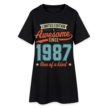 Großartig seit 1987 - Frauen T-Shirt-Kleid - Schwarz - Vorne