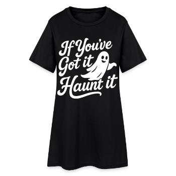 Saison effrayante Drôle Dire Mignon Fantôme Halloween - Robe T-shirt Femme - noir - Devant
