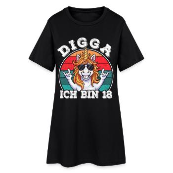 18th Birthday 18s 18th Digga I'm 18 years old - Women’s T-Shirt Dress - black - Front