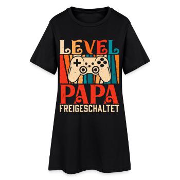 Joueur Papa NIVEAU PAPA DÉBLOQUÉ Rétro Drôle - Robe T-shirt Femme - noir - Devant