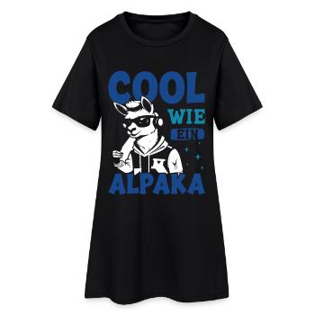 Éventail d’alpaga COOL COMME UN LAMA D’ALPAGA Drôle - Robe T-shirt Femme - noir - Devant
