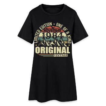 Anniversaire novembre 1984 - Robe T-shirt Femme - noir - Devant