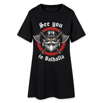 Guerrier viking du Valhalla - Robe T-shirt Femme - noir - Devant