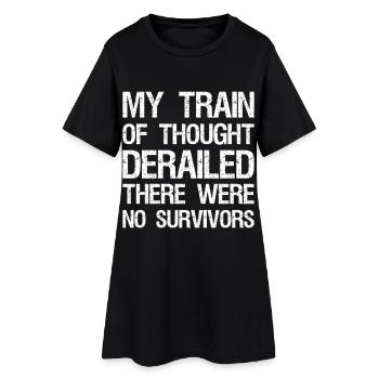 Mon fil de pensée a déraillé, il n’y avait pas de - Robe T-shirt Femme - noir - Devant