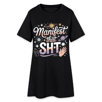 Manifeste Cosmique Glitter Power - Robe T-shirt Femme - noir - Devant