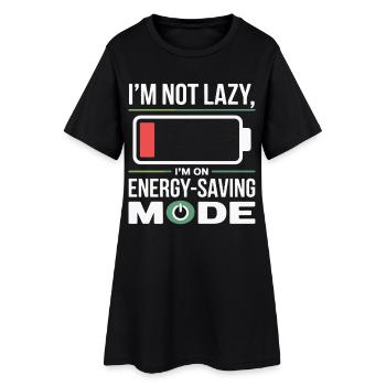 I'm not lazy, power saving mode - Women’s T-Shirt Dress - black - Front