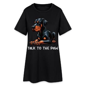 Parlez au propriétaire du Doberman Paw Doberman - Robe T-shirt Femme - noir - Devant