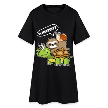 Luiaard schildpad slakken motief dierenliefhebber - Robe T-shirt Femme - noir - Devant