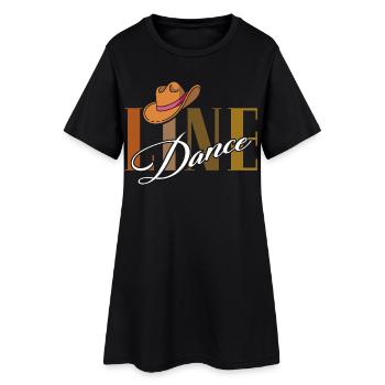 Line Dance Cowboy Tee - Frauen T-Shirt-Kleid - Schwarz - Vorne
