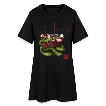 T-shirt serpent ramen – T-shirt Drôle de nourriture - Robe T-shirt Femme - noir - Devant
