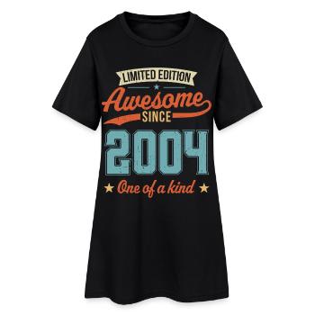 Genial seit 2004 - Frauen T-Shirt-Kleid - Schwarz - Vorne