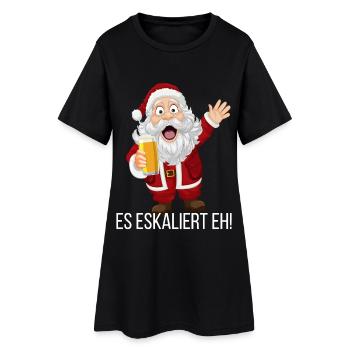 Es eskaliert eh – Weihnachtsfeier Edition 🎄🎉 - Frauen T-Shirt-Kleid - Schwarz - Vorne