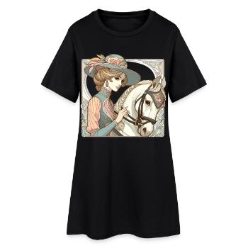 Cheval de dressage Noble Art Nouveau Cadeau - Robe T-shirt Femme - noir - Devant
