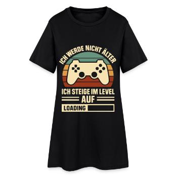 Gamer Shirt – Ich steige im Level auf - Frauen T-Shirt-Kleid - Schwarz - Vorne