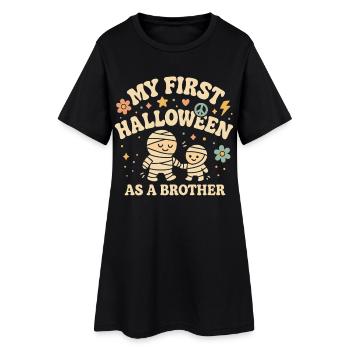 Mon premier Halloween en tant que frère momie Design - Robe T-shirt Femme - noir - Devant