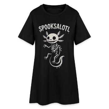 Spooksalotl Squelette Axolotl Halloween - Robe T-shirt Femme - noir - Devant