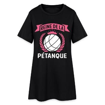 Pétanque Cadeau pour Femme Reine de la pétanque - Robe T-shirt Femme - noir - Devant