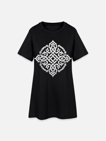 Keltisches Kreuz - Frauen T-Shirt-Kleid - Schwarz