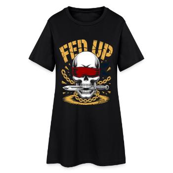 Blinder Schädel mit Kette, Schnauze voll - Frauen T-Shirt-Kleid - Schwarz - Vorne