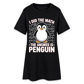 J’ai fait le calcul, la réponse est pingouin - Robe T-shirt Femme - noir - Devant