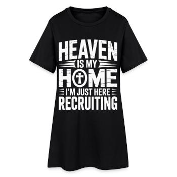 Himmel Ist Mein Zuhause Jesus Kreuz Christlich - Frauen T-Shirt-Kleid - Schwarz - Vorne