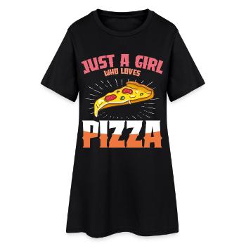 Pizza Love Girl Design - Women’s T-Shirt Dress - black - Front
