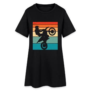 Motocross Retro Motorsport - Robe T-shirt Femme - noir - Devant