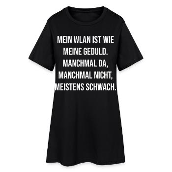 Mon Wi-Fi, c’est comme ma patience - Robe T-shirt Femme - noir - Devant