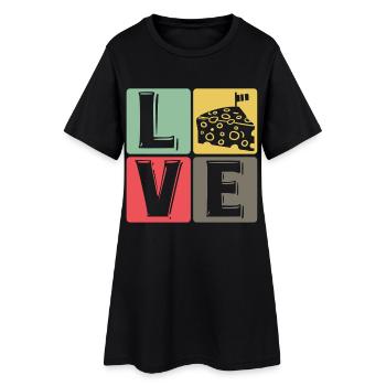 Carré Pop Art CheeseLove - Robe T-shirt Femme - noir - Devant