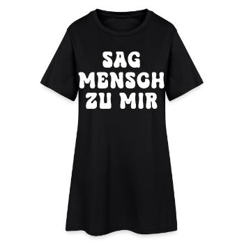 Say Man to Me Typo Contrast - Women’s T-Shirt Dress - black - Front