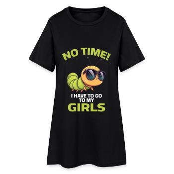 Chenille filles disant jardin pas de temps jardinier - Robe T-shirt Femme - noir - Devant