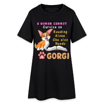 Une femme a besoin d’un corgi - Robe T-shirt Femme - noir - Devant