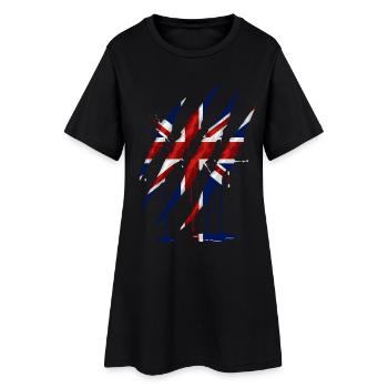 Union Jack Griffe Griffe Marque - Robe T-shirt Femme - noir - Devant