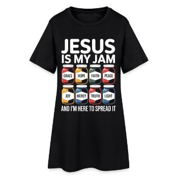 Jesus Ist Mein Ding Mit Gnade, Hoffnung, Glaube, - Frauen T-Shirt-Kleid - Schwarz - Vorne