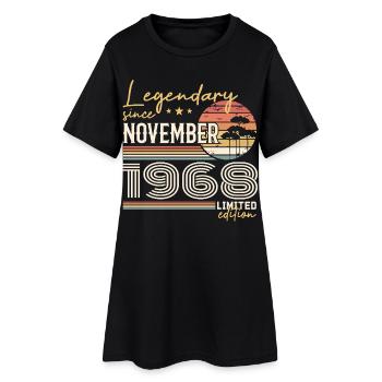 November 1968 - Frauen T-Shirt-Kleid - Schwarz - Vorne