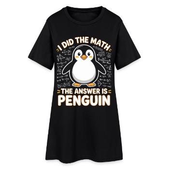 J’ai fait le calcul, la réponse est pingouin - Robe T-shirt Femme - noir - Devant