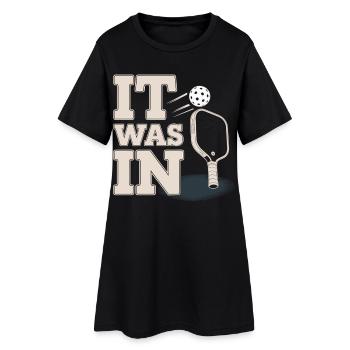 Sporty Pickleball T-Shirt for Fans - Women’s T-Shirt Dress - black - Front