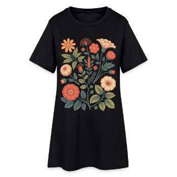 Botanique Diversité Fleur Jardin Prairie Nature - Robe T-shirt Femme - noir - Devant