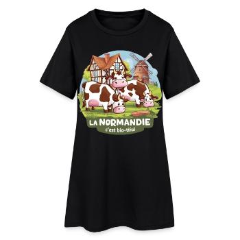 La Normandie C’est Bio-tiful Manche et Cotentin - Robe T-shirt Femme - noir - Devant