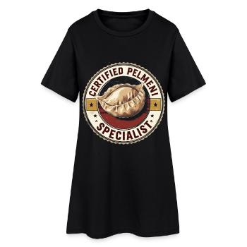Certified Pelmeni Specialist Pelmenis - Frauen T-Shirt-Kleid - Schwarz - Vorne