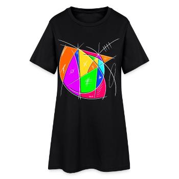 Farbiges Chaoszeichen Kunst - Frauen T-Shirt-Kleid - Schwarz - Vorne