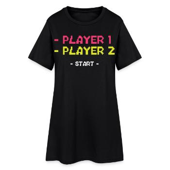 Player Start Rétro Gaming 8-Bit Pixel Art - Robe T-shirt Femme - noir - Devant