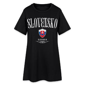 Flagge der Slowakei, slowakischer Patriot - Frauen T-Shirt-Kleid - Schwarz - Vorne