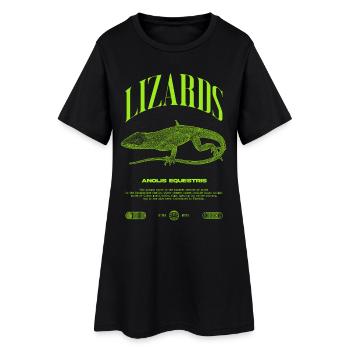 Cuban Knight Anole Reptile Keeper Lizard - Women’s T-Shirt Dress - black - Front