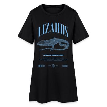 Chevalier cubain Anole Gardien de reptiles Lézard - Robe T-shirt Femme - noir - Devant