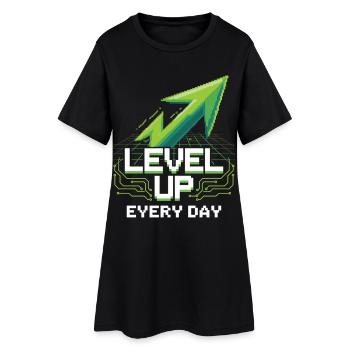Gaming Shirt with Pixel Arrow – Daily Motivation - Women’s T-Shirt Dress - black - Front