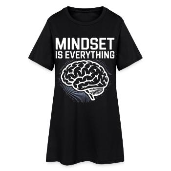 Mindset is all brain design - Women’s T-Shirt Dress - black - Front